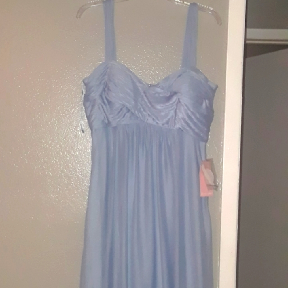 Dusty blue bridesmaids dress